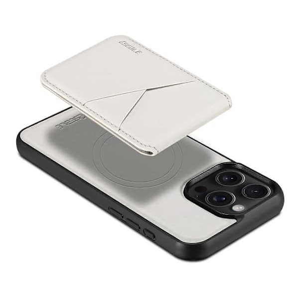 Magnetisk deksel til iPhone 16 Pro Max med avtakbar kortholder i lær + TPU-deksel