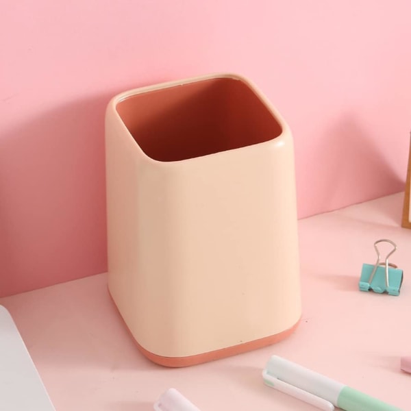 Enkel penneholder Opbevaring Penholder Makeup Pensel Vase Pensel Pot Sød Pen Holder Skrivebordsdekoration, 1 stk (Pink, Almindelig)