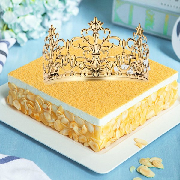Cake Topper Realistisk udseende metal krone Cake Topper Royal tema baby shower dekoration S Rose Gold