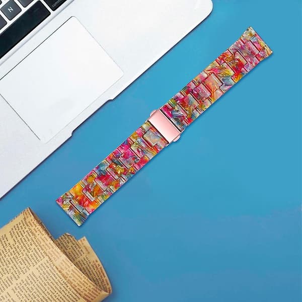 Til Garmin Vivoactive 4 Udskiftningsurrem 22mm Vandtæt Harpiks Urrem Candy Multicolor Style E Garmin Vivoactive 4