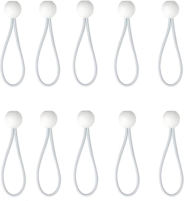 50 stk. elastiske kuglebungee-snore, presenningsstrammere til pavilloner, camping, telte, snore, gardinforlængersele, 10 cm