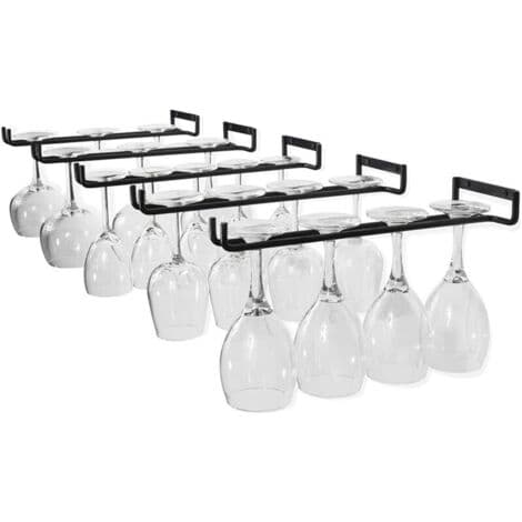 Hængende glasstativ - vinglasstativ med 5 skinner til 13 til 18 glas, 30 cm x 5 cm x 2 cm
