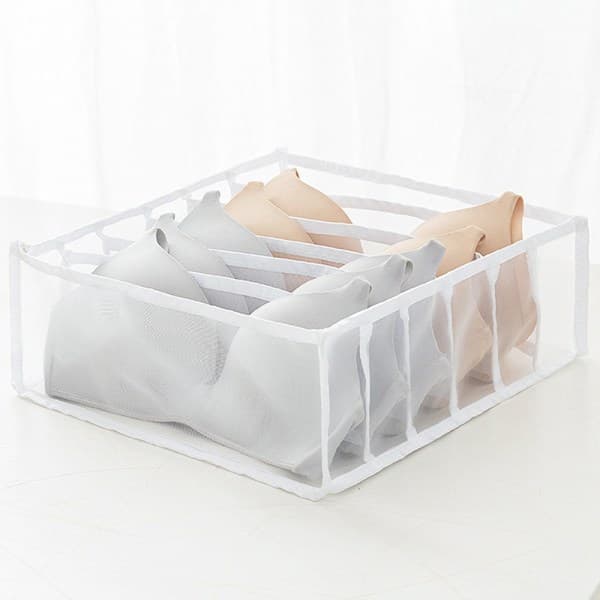 Underwear Bra Opbevaringsboks Strømper Slips White 7 grid