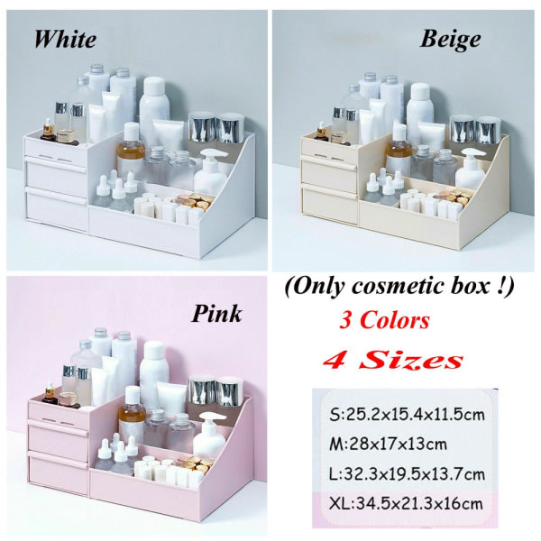 Makeup-boks til kosmetik opbevaringsboks pink 25.2x15.4x11.5cm