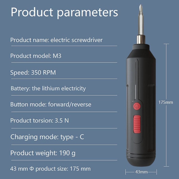 USB elektrisk skruvmejsel batteri Uppladdningsbar skruvmejsel Impact sladdlös skruvmejsel Drill Electri