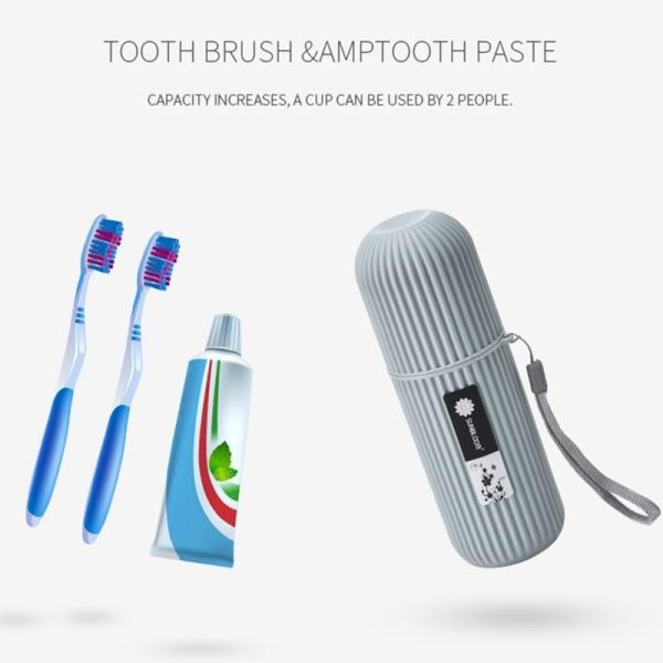Bærbar tandbørste Protect Holder Case Resecamping Storage Grå