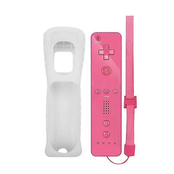Wii spillfjernkontroll innebygd Motion Plus Joystick Joypad for Nintendo 1 PC Rosa Pink