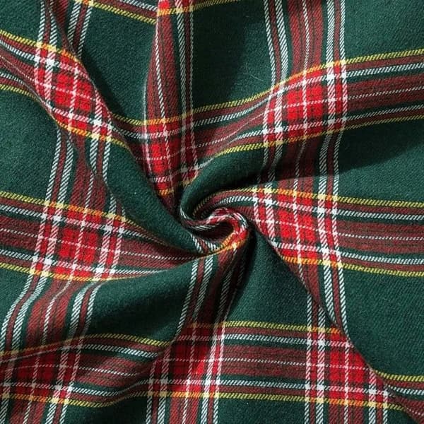 Julkuddfodral i tartan 40x40 cm, 2-pack, mjuk polyester, grön och röd heminredning, ingen fyllning