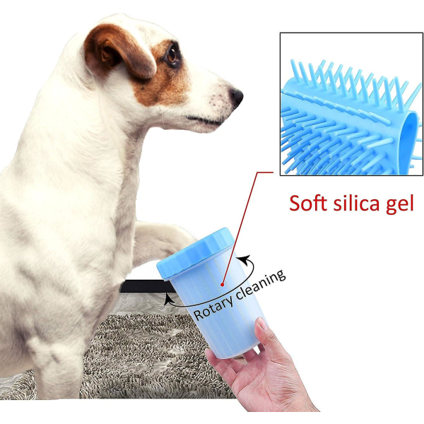 Koiran tassunpuhdistusaine - Kannettava pesukone lemmikkieläinten puhdistusharja uimiseen ja hoitoon - Poistaa lian, mudan, roskat - Pehmeät silikoniharjakset, hellävarainen lemmikkieläimille