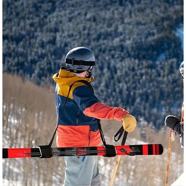 Justerbar skidbärrem 66-120 cm, axelsele med reflexband, EVA Nylon, Svart