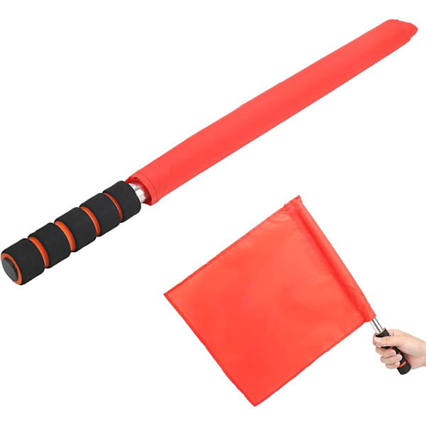 Sportsdommerflag, Fodbolddommerhjørneflag Robust Holdbar til Fodbold Hockey Træning (Rød)