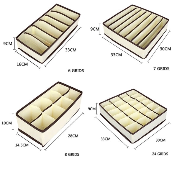 Underwear opbevaringsboks Strømper opbevaringspose 6 grid(1PC)