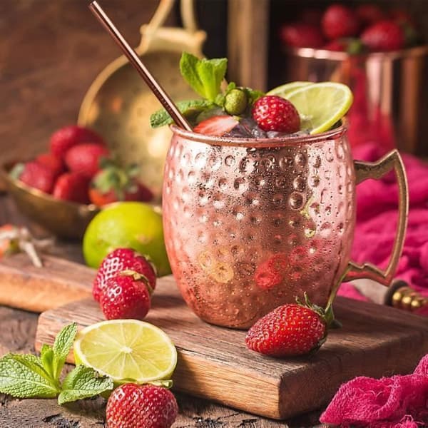Moskau Mule Glas - Kopparglas - 500ml - 4 delar - Rostfritt Stål - Diskmaskinssäker
