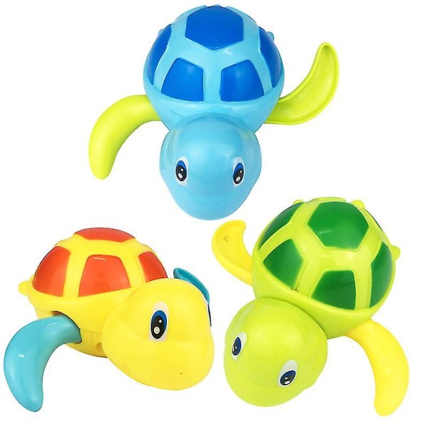 3st badleksaker Badkar Wind Up Turtle Toys Flytande baddjursleksaker，Barnsbad och vattenlekande cool sköldpaddleksak