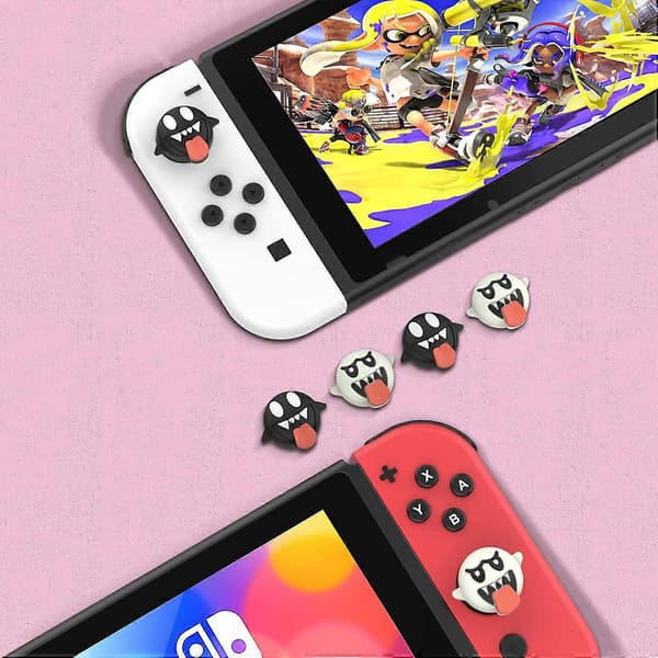 4 stk. Switch Thumb Grips, Bløde Silikon Joystick Dæk til Nintendo Switch/OLED/Switch Lite