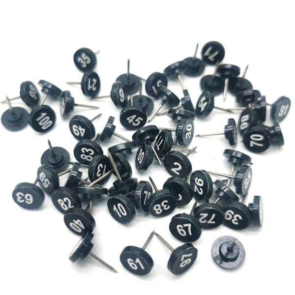 100 kpl numeroituja karttanastoja Numeroituja karttanastoja valokuvien seinäkoristeluun ilmoitustaulut Musta Musta