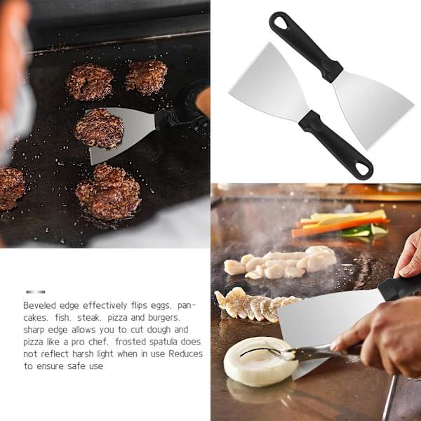 2 stk. Griddle Scraper Sæt, Griddle Scraper, Til Madservice/Madlavning/Rengøring, Bbq Indendørs & Udendørs, Tåler Opvaskemaskine
