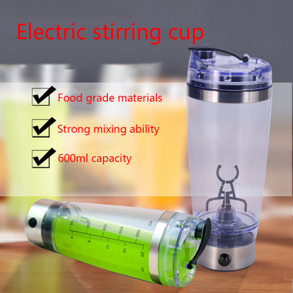 450ml/600ml USB Oppladbar Elektrisk Blender Kopp Bærbar Proteinpulver Automatisk Shaker Flaske Lekkasjesikker Blender for Milkshakes Sukker Kaffe