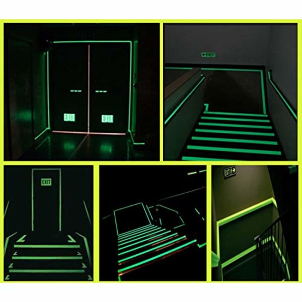3 st Generiska Glow in The Dark Gröna Lysande Nödlinjer Reflekterande Säkerhet