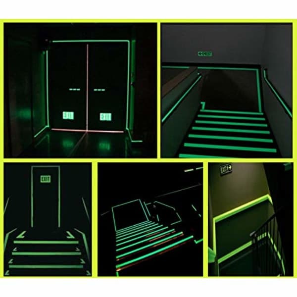 3 stk Generisk Glow in The Dark Grønn Lysende Nødlinjer Reflekterende Sec