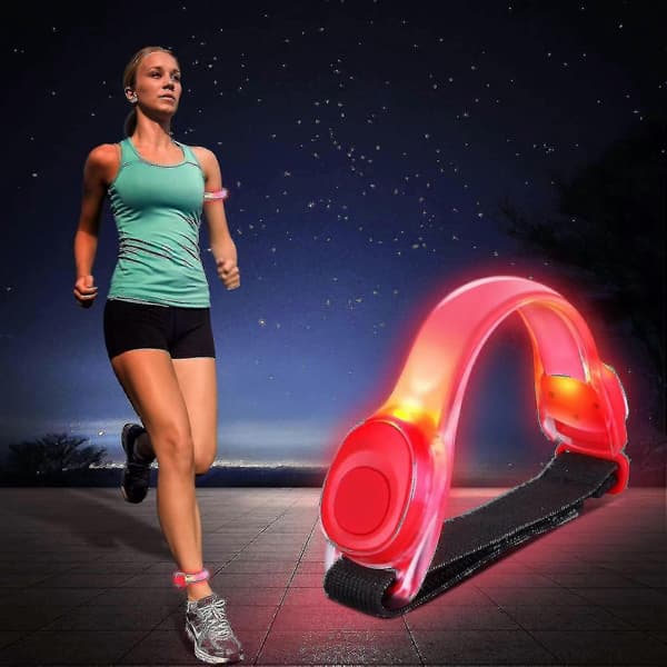4-pack LED-armband med reflex - för löpning och jogging Red