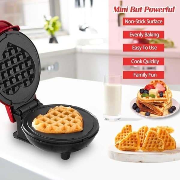 Mini rund våffeljärn för våfflor och pannkakor - Perfekt för julklappar och barnfödelsedagar