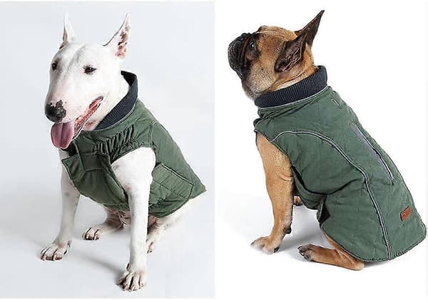 1 st Vinterhundjacka Varm Väst med Reflexränder och Hål för Sele Koppel Kläder
