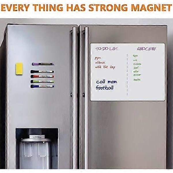 Magnetisk whiteboard för kylskåp Vit A3 Vit A3