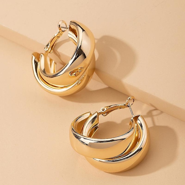 Kvinders øreringe pige stud øre Drop Lady C Rhinestones Rund Cirkel CC Geometrisk Elegant Metal Trendy e081j1