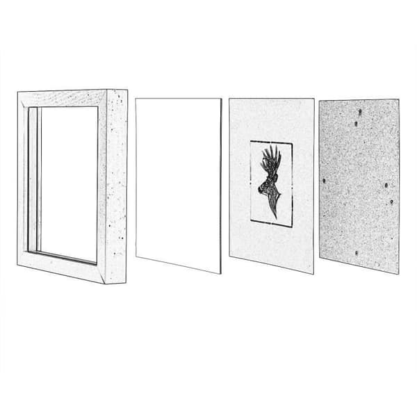 EUGAD 3D Fotoram i MDF och Glas 40x40cm Vit