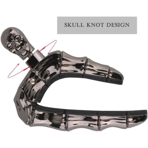 Gitar Capo Skull Capo for Akustisk og Elektrisk Gitar Skeleton Head Ukulele Capo med 5 Plectrums Black