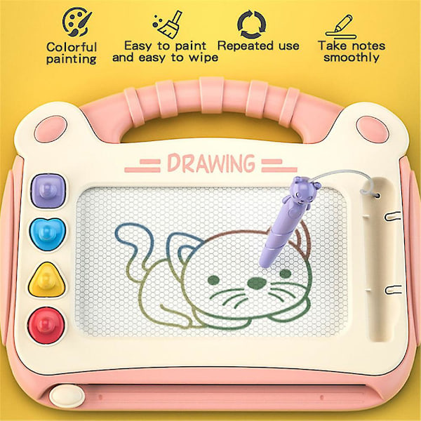 Lasten Magneetit kirjoitus- ja piirtotaulu Värillinen Doodle-tyyny Maalauslelu Lasten joululahja Pink