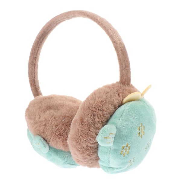 1pc Plush Earmuffs Warm Earmuffs Retractable Earmuffs Winter Accessories (20X16.5cm, Green)