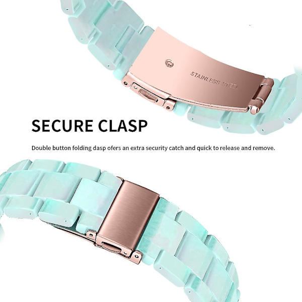 Udskiftningsrem til Garmin Vivoactive 4 - 22mm Vandafvisende Resin Urrem - Phantom Grøn Green Style N Garmin Vivoactive 4