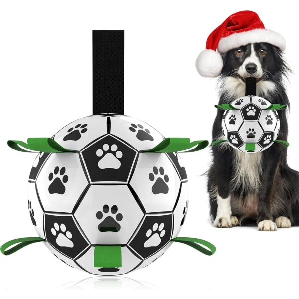 Interaktivt hundefodboldlegetøj med gribetapper, holdbare hundevandbolde til små mellemstore racer, indendørs og udendørs