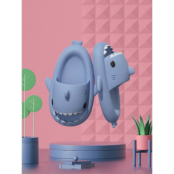 Haj Slides Barn Vuxen Kvinnor Män Hajtofflor - Cloud Shark Slide Strand Sandaler Unisex Kudde Hustomte, 100% Nya Apple green 44-45