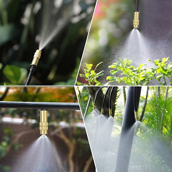 30 stk Justerbare Kobber Atomiseringsdyse Drypbesvandingssprinkler 4/7mm Atomisering Mikrosprinkler Besvanding Udstyr Køling Have Drivhus Grøntsager