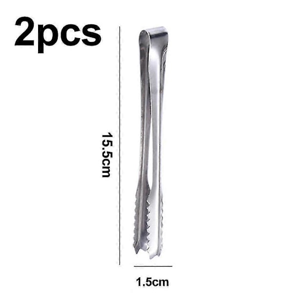 Tång för Isbehållare, Matserveringstång i Rostfritt Stål, Med Klorgreppständer För Isblock Sockerbitar Bar Hotell Hem & Kök (silver)[hsf] 430material 6inches