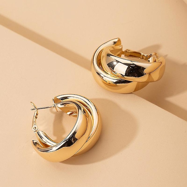Ørepynt for kvinner, jente, stift, dråpe, Lady C, steiner, rund, sirkel, CC, geometrisk, elegant, metall, trendy e1069jin
