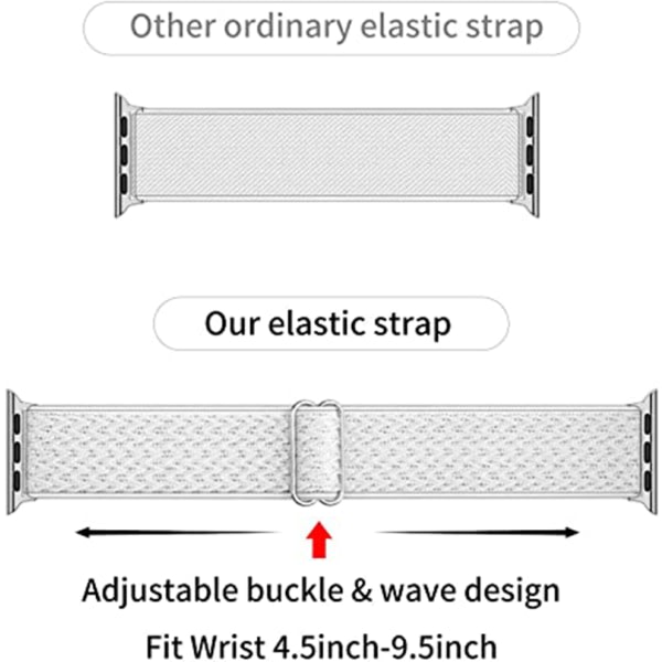 Elastisk stropp kompatibel med Apple Watch-bånd, kompatibel med i Watch Series 6/5/4/3/2/1 SE（18#，38/40mm）