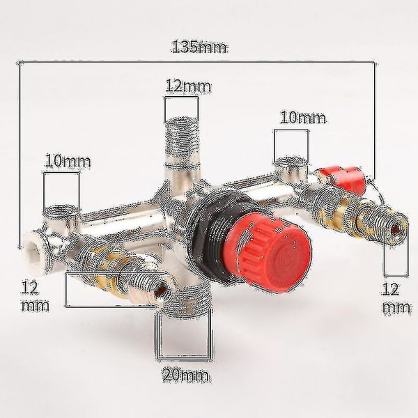 90-120psi Luftkompressor Manifold Regulator Måler Trykk Slitesterk Bryterkontroll