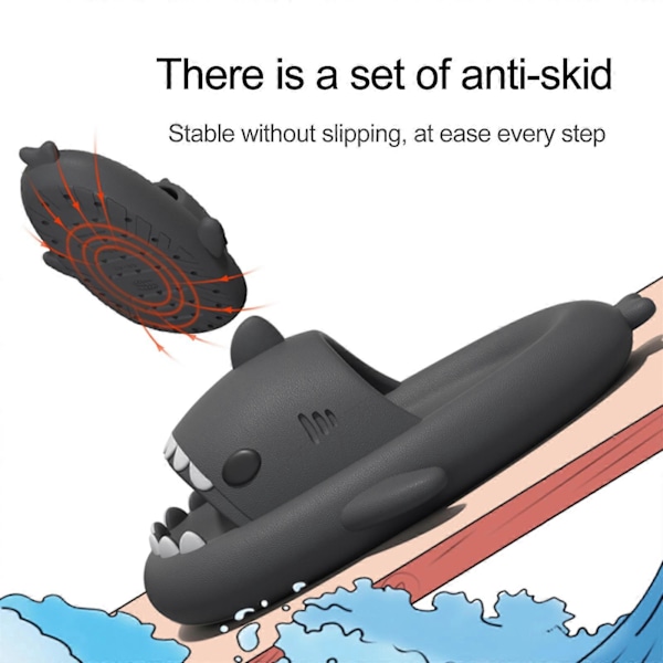 Haj Slides Barn Vuxen Kvinnor Män Hajtofflor - Cloud Shark Slide Strand Sandaler Unisex Kudde Hustomte, 100% Nya grey 40-41