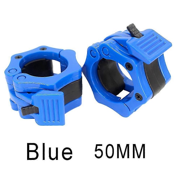 2st/lot Skivstångslås 25mm 28mm 30mm 50mm Skivstångshalsband Clip Hantellås Viktlyftning Skivstångsklämmor Fitness Kroppsbyggning Blue-50mm