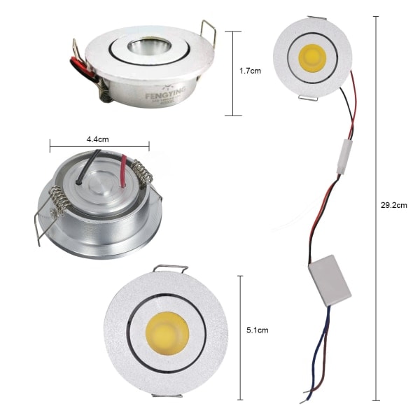 LED Mini Små Spotlights Armaturer/Forskjulte 3W Varm Hvit 3000K