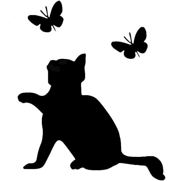 Novelty Cat Chasing Butterflies Light Switch-dekaler Använd även på en liten dekal för bärbar dator/surfplatta/bil