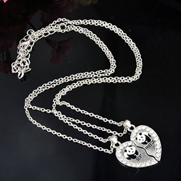 2 kpl Parhaat ystävät Split Heart Kaulakoru Ystävyys Kaulakoru Breaking Couple Puzzle Pandas Parhaat ystävät naiselle