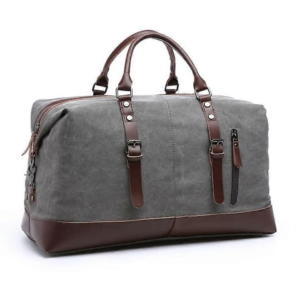 Resväskor i kanvasläder för män, handbagage, duffelväskor för män, handväska, resor Gray