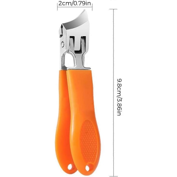 Vinklade Nagelklippare, 2 st Sneda Nagelklippare, Bred Öppning Anti-Stänk Sneda Nagelklippare, Ultravassa Rostfria Nagelklippare Orange