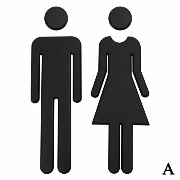 Kylpyhuone WC Vessa Nainen&Mies 3D WC-kyltti WC-tarra Ovi D kulta Yksi koko