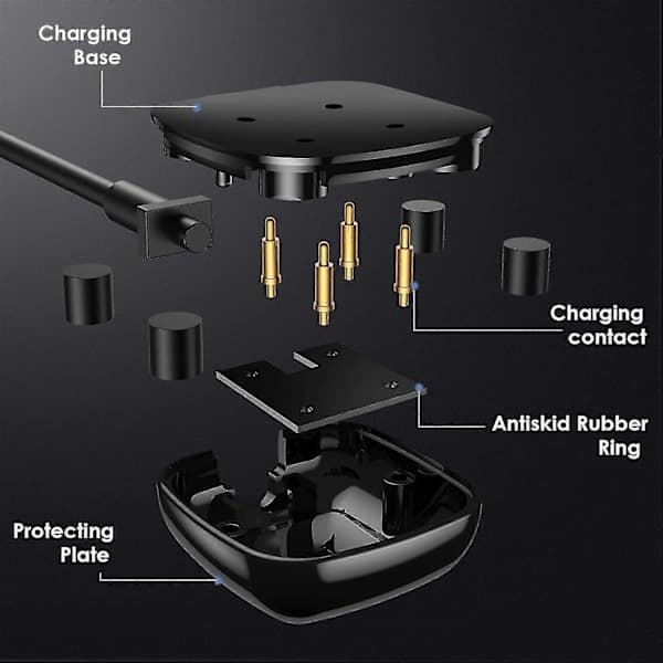 2-pakningslader, kompatibel med Fitbit Sense/Fitbit Sense 2, Fitbit Versa 3 / Fitbit Versa 4, erstatningsladekabel